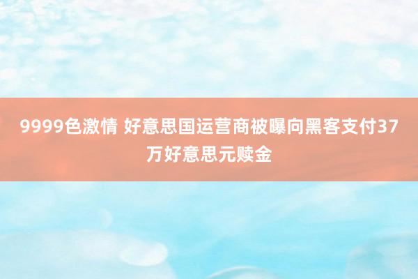 9999色激情 好意思国运营商被曝向黑客支付37万好意思元赎金